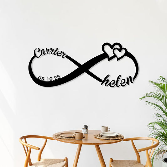 Personalized Infinity Sign, Custom Metal Name Sign, Wedding & Engagement Gift, Family Wall Art, Housewarming Gift
