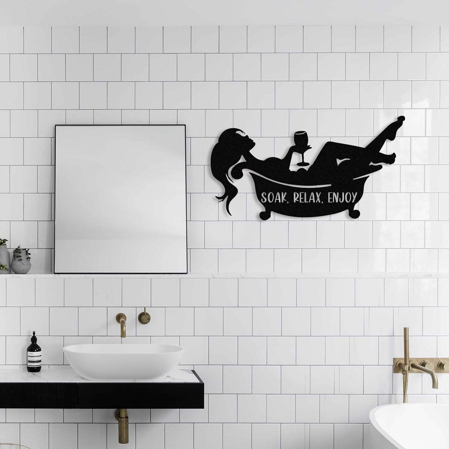 Personalized Bathroom Metal Sign, Farmhouse Bathroom Decor Wall Art, Custom Name Funny Bathroom Sign with Feces Design, Modern Hanging Decor for Home Washroom, Housewarming Gifts Color02