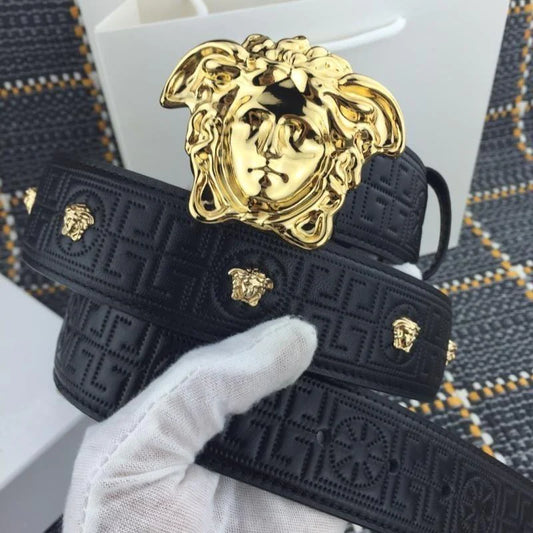 New style cowhide Medusa rivet belt 1824011002