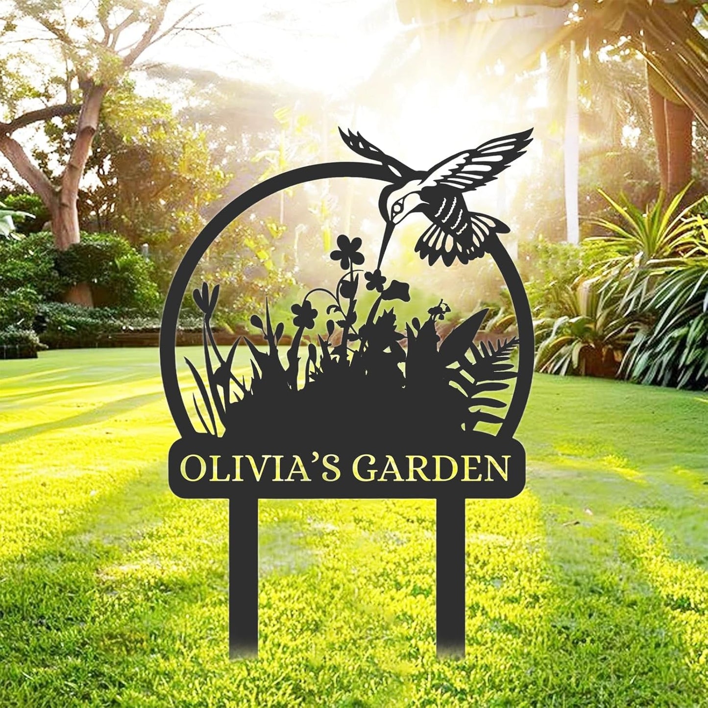 Custom Rabbit Garden Sign, Personalized Outdoor Metal Yard Sign for Gardeners or Lawn Decor