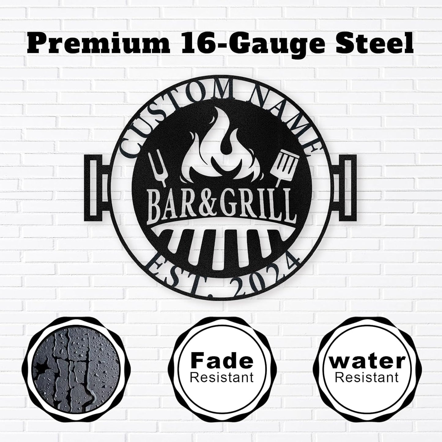 Custom Kitchen Name Sign , Wrought Iron Wall Art for Dining & Cooking Spaces