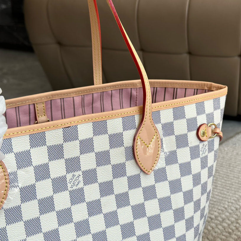 Handmade Leather Handbag Damier Neverfull MM