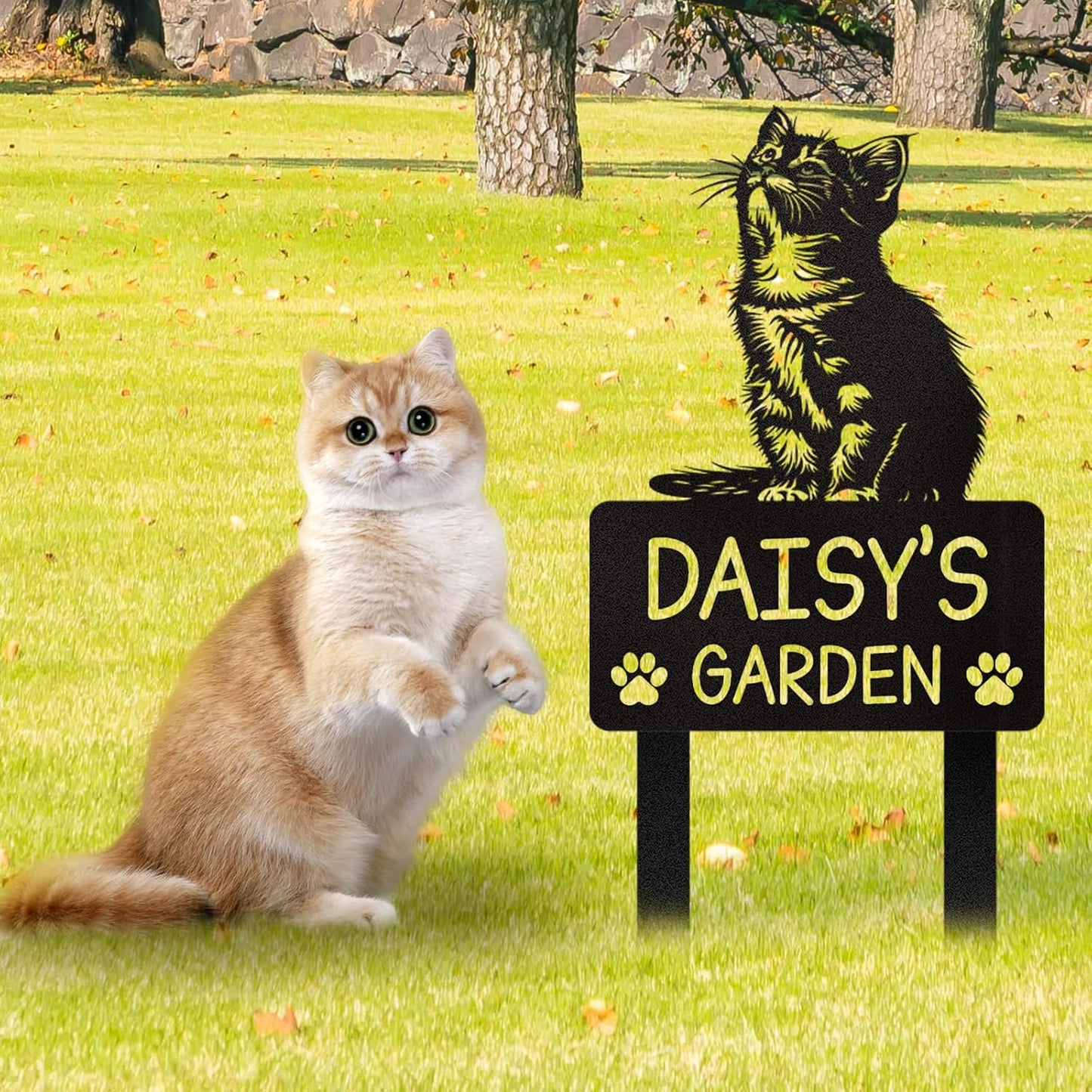 Elegant Iron Pet Memorial - Custom Plaque for Cats & Dogs, Indoor & Outdoor Display