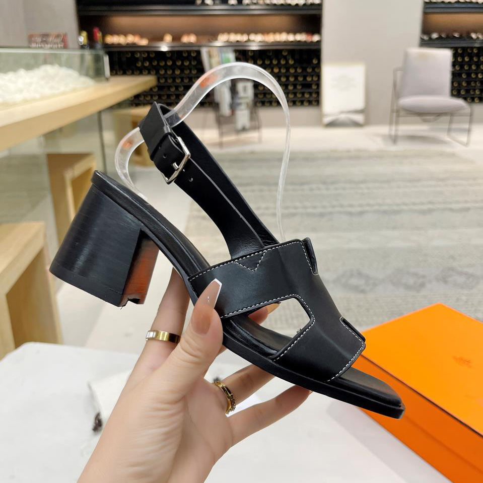 Fashionable square toe high heel sandals 1824040705