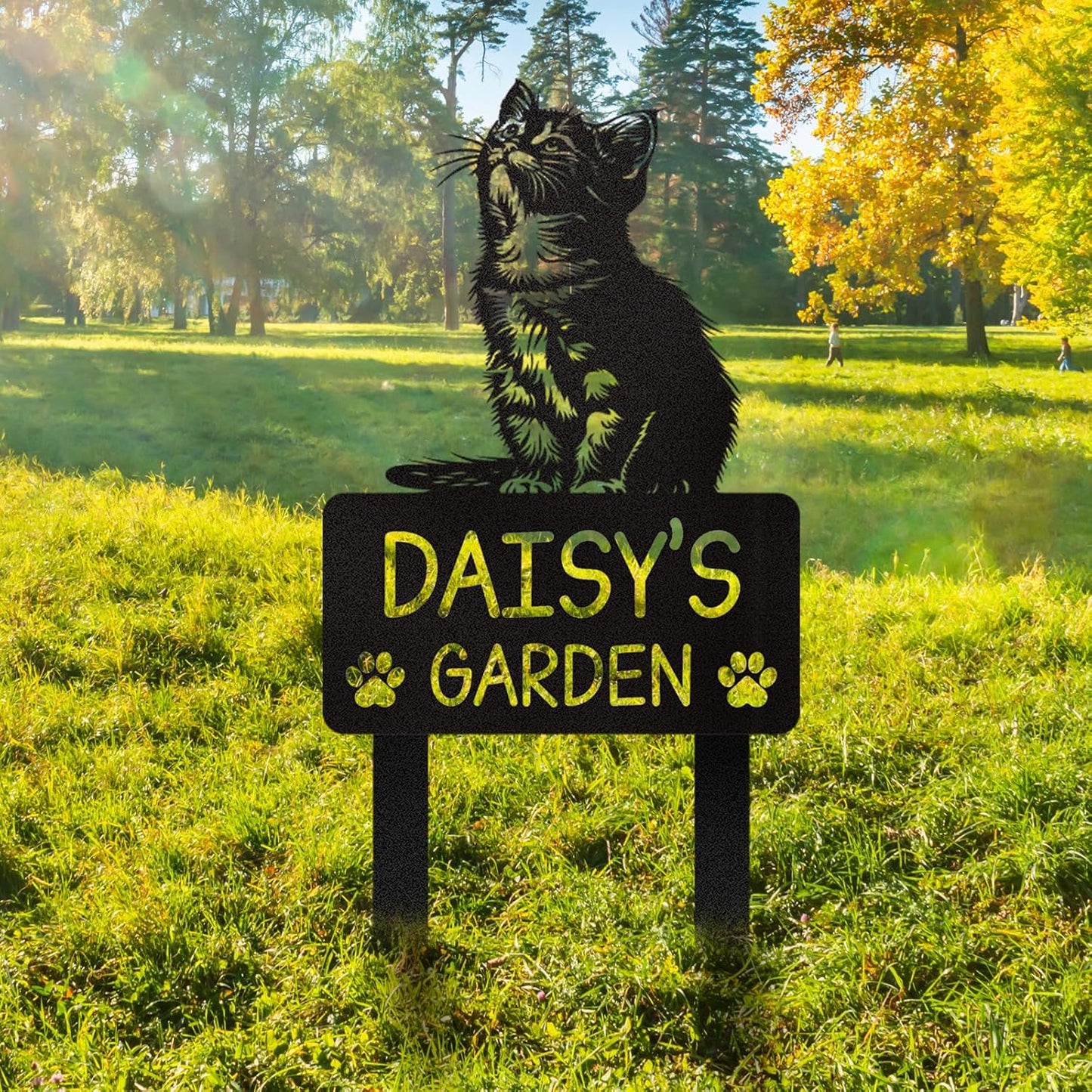 Elegant Iron Pet Memorial - Custom Plaque for Cats & Dogs, Indoor & Outdoor Display