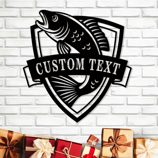 Custom Bass Fish Metal Art, Rustic Wall Decor for Fishing Lovers & Home Spaces
