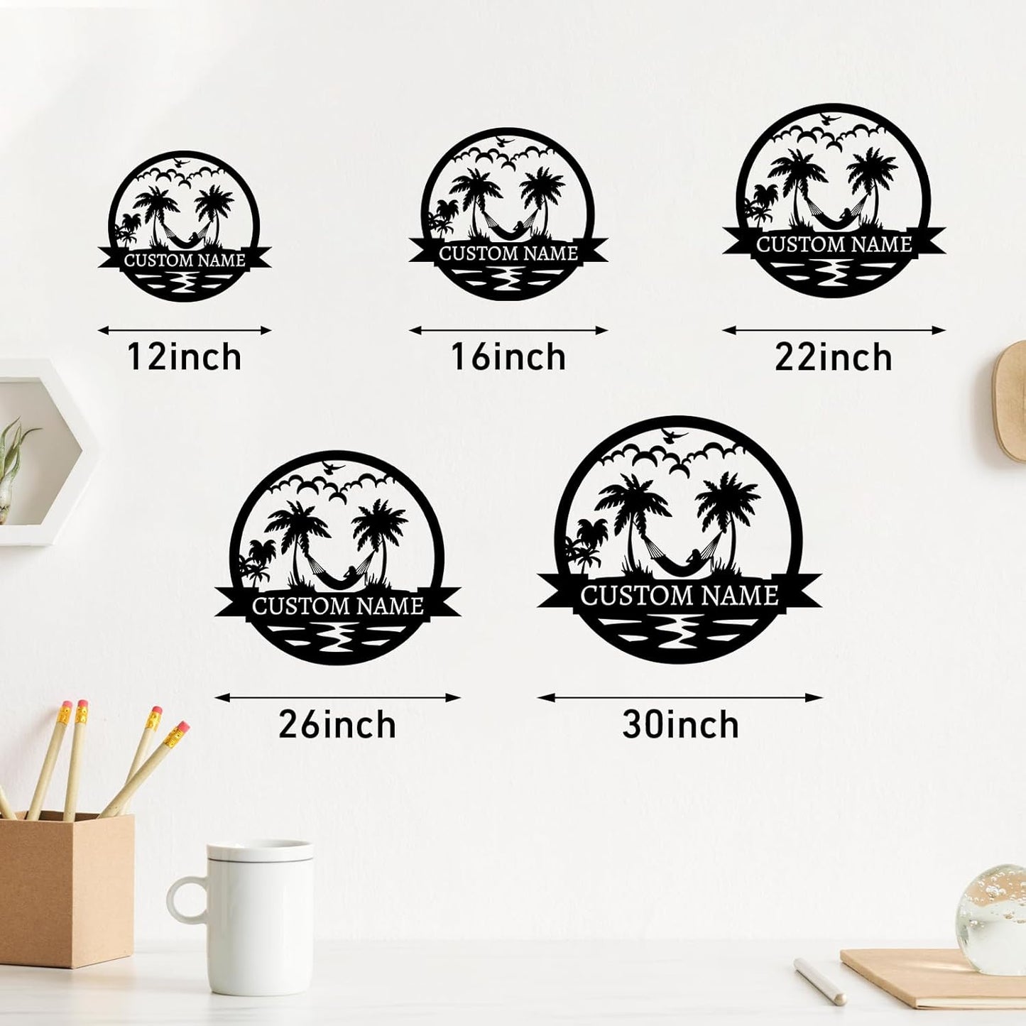 Personalized Beach & Pool Metal Signs - Custom Last Name Decor, Outdoor Patio Wall Art for House Warming Gifts