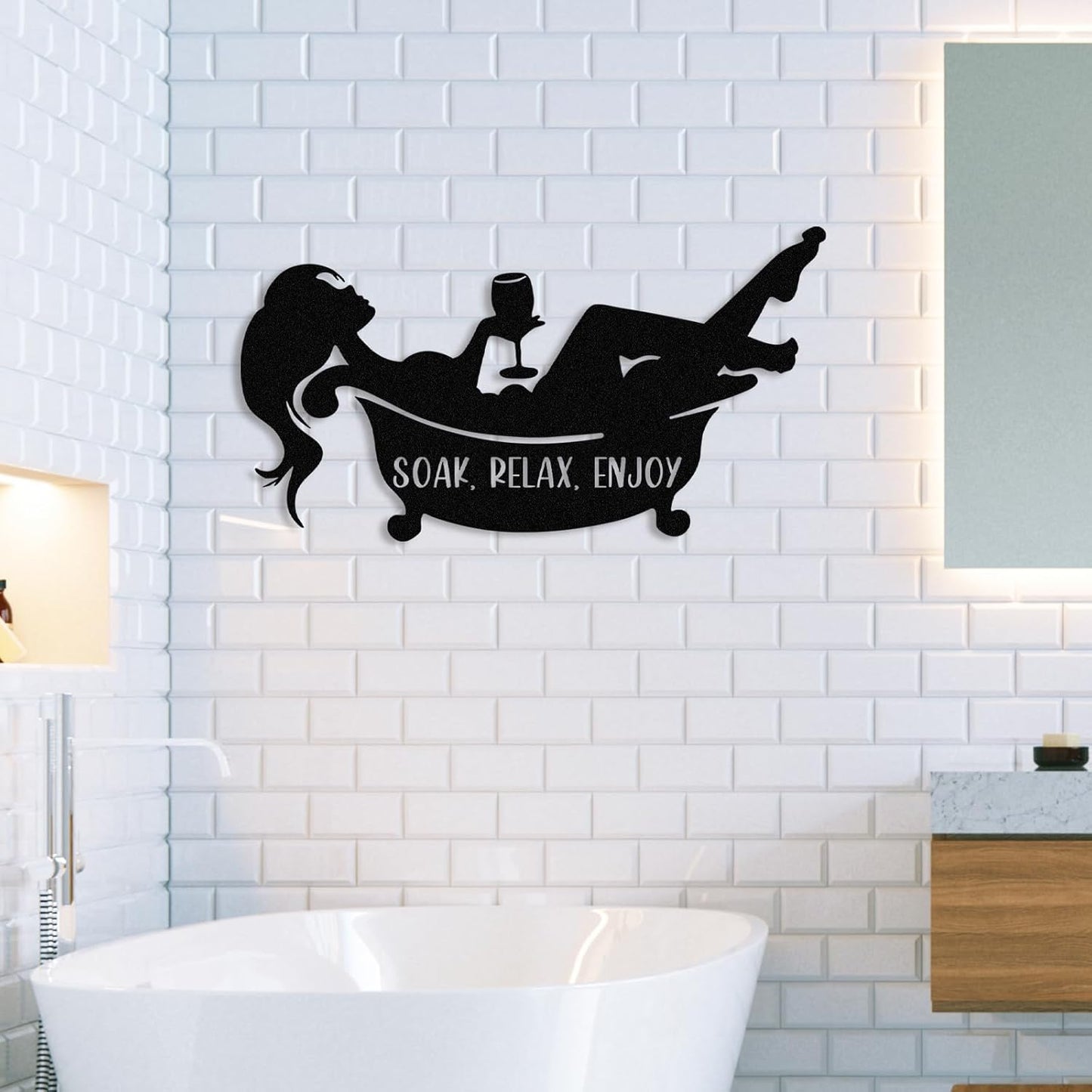 Personalized Bathroom Metal Sign, Farmhouse Bathroom Decor Wall Art, Custom Name Funny Bathroom Sign with Feces Design, Modern Hanging Decor for Home Washroom, Housewarming Gifts Color02