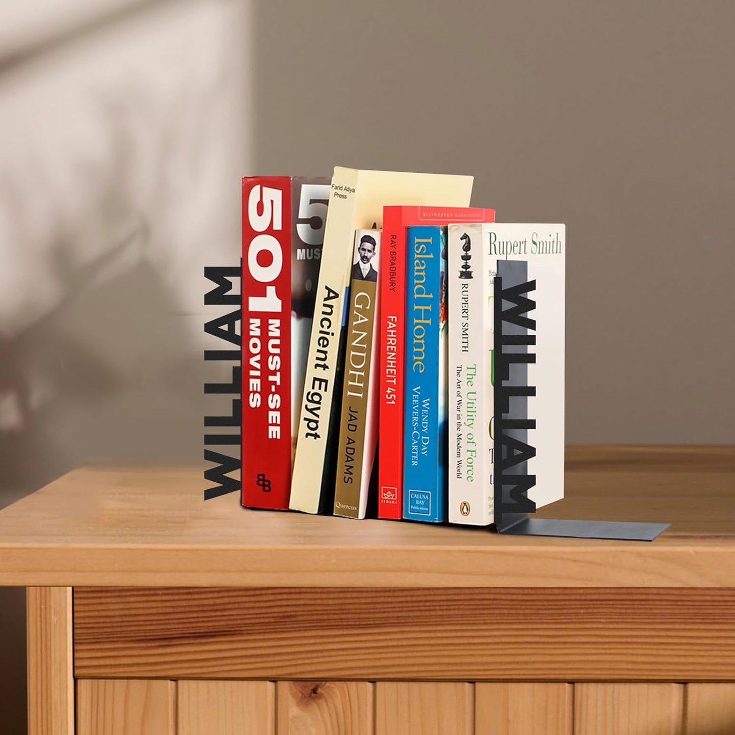 Personalized Letter Metal Bookends, Custom Name Bookshelf, Unique Study Decor & Gift