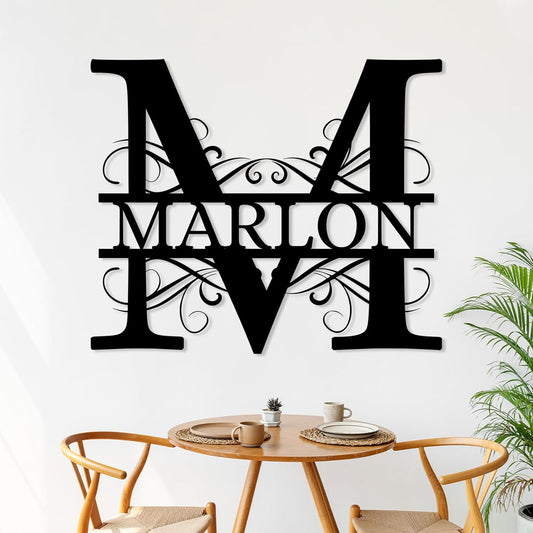 Custom Metal Name Signs, Split Letter Family Sign, Monogram Metal Wall Art, Housewarming Gifts