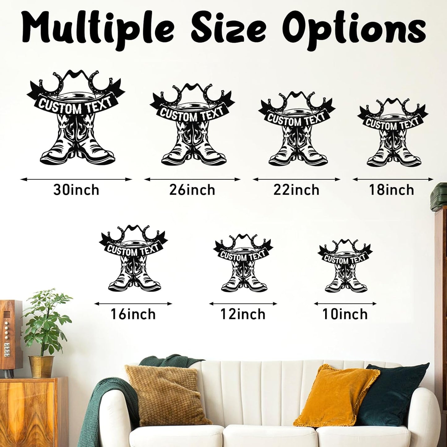 Custom Wild Cowboy  boot Metal Sign Vintage Cowboy Wall Art Perfect for Bar & Game Room