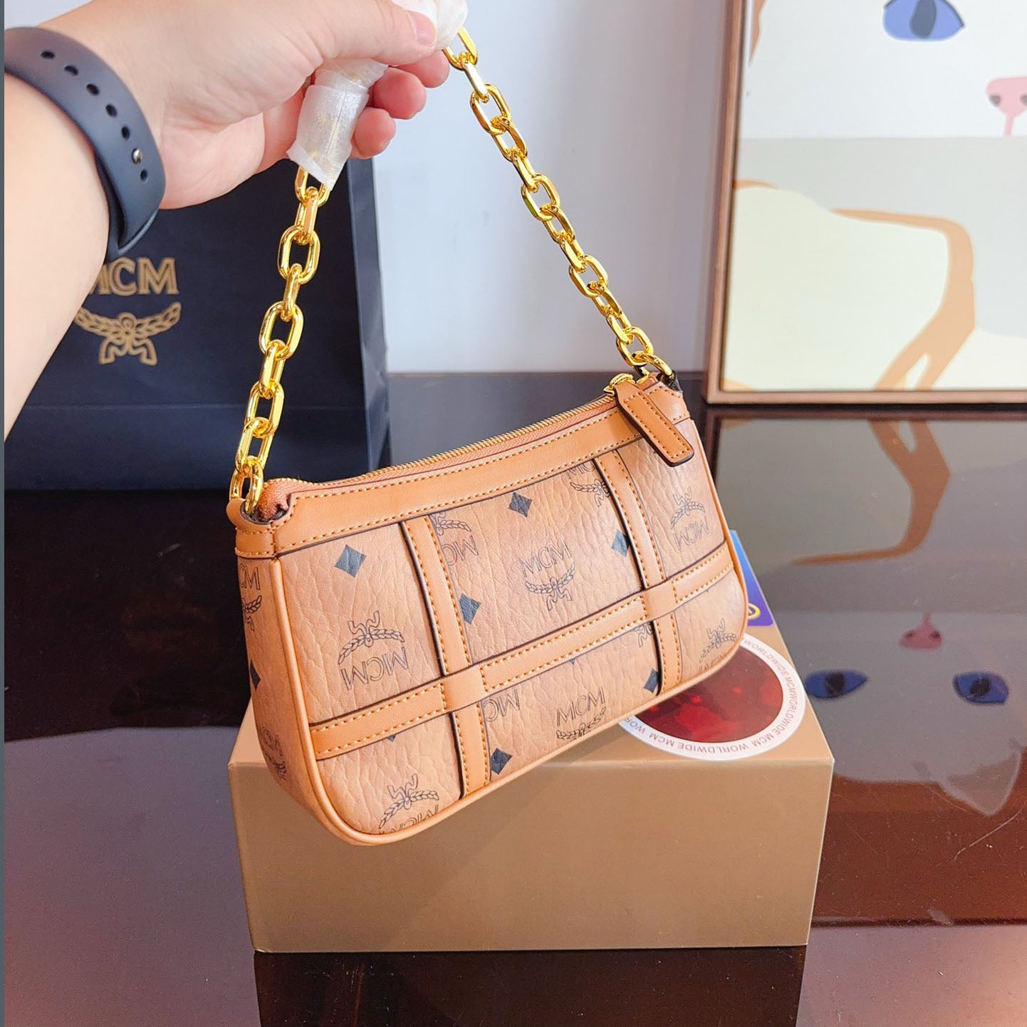 MCM Delmy Visetos Underarm Bag XC24092421