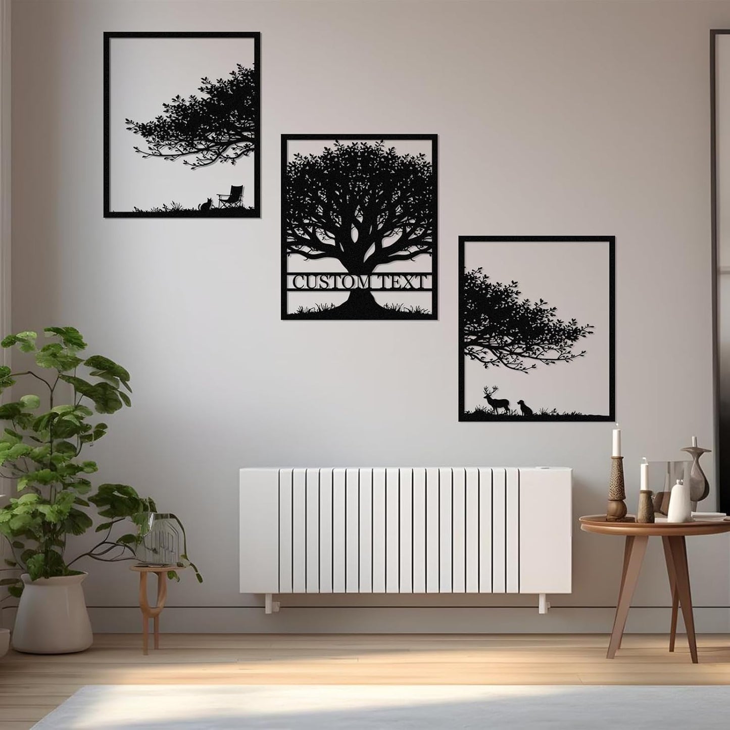 Personalized Metal Wall Art Set,, Botanical Art, Couple Custom, Nature Landscape Metal Wall Hanging