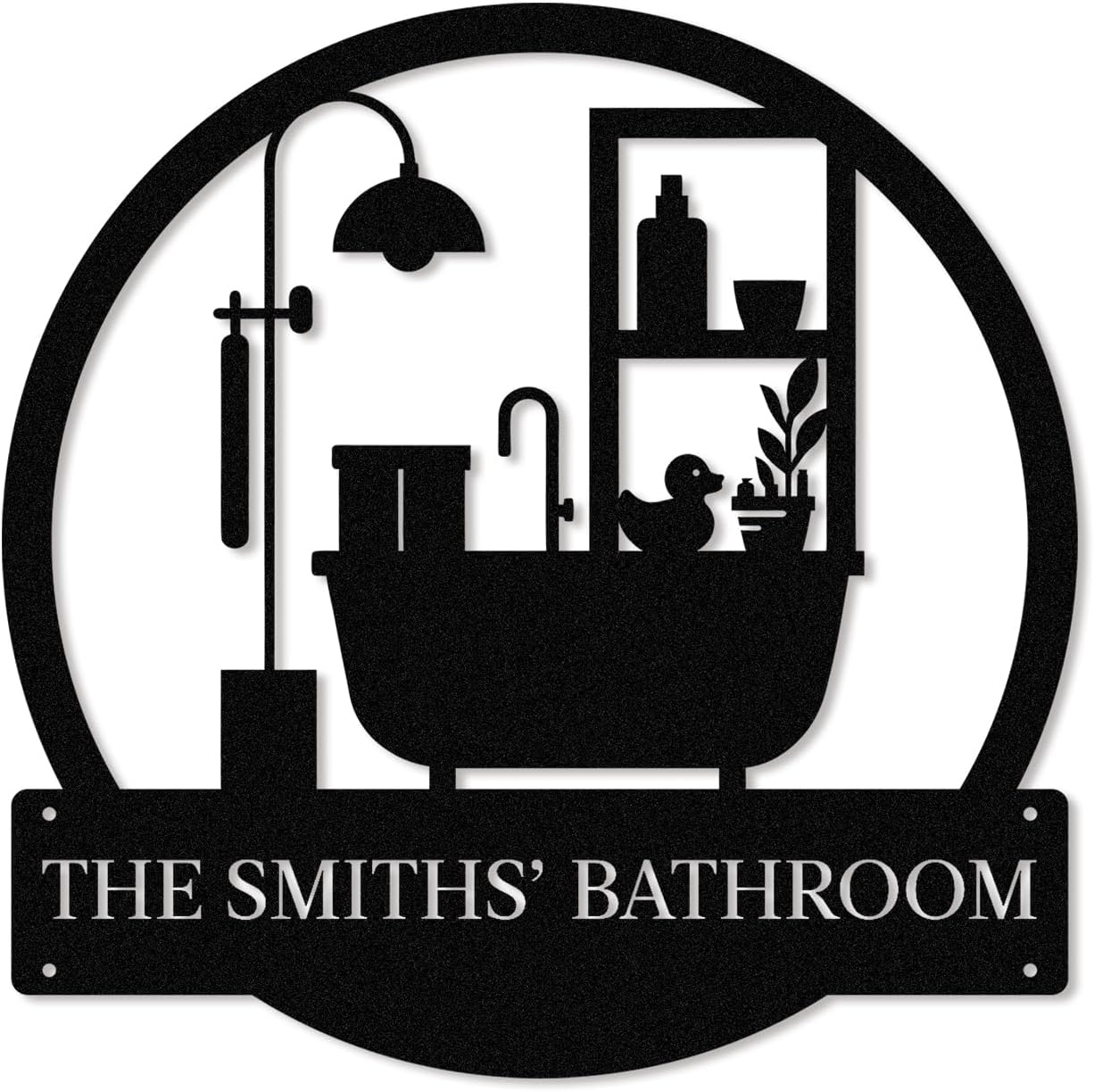 Personalized Bathroom Metal Sign, Farmhouse Bathroom Decor Wall Art, Custom Name Funny Bathroom Sign with Feces Design, Modern Hanging Decor for Home Washroom, Housewarming Gifts Color02
