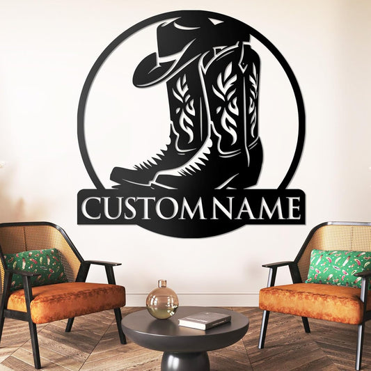 Personalized Rodeo Cowboy Metal Sign Rustic Wall Art for Game Room & Equestrian Club