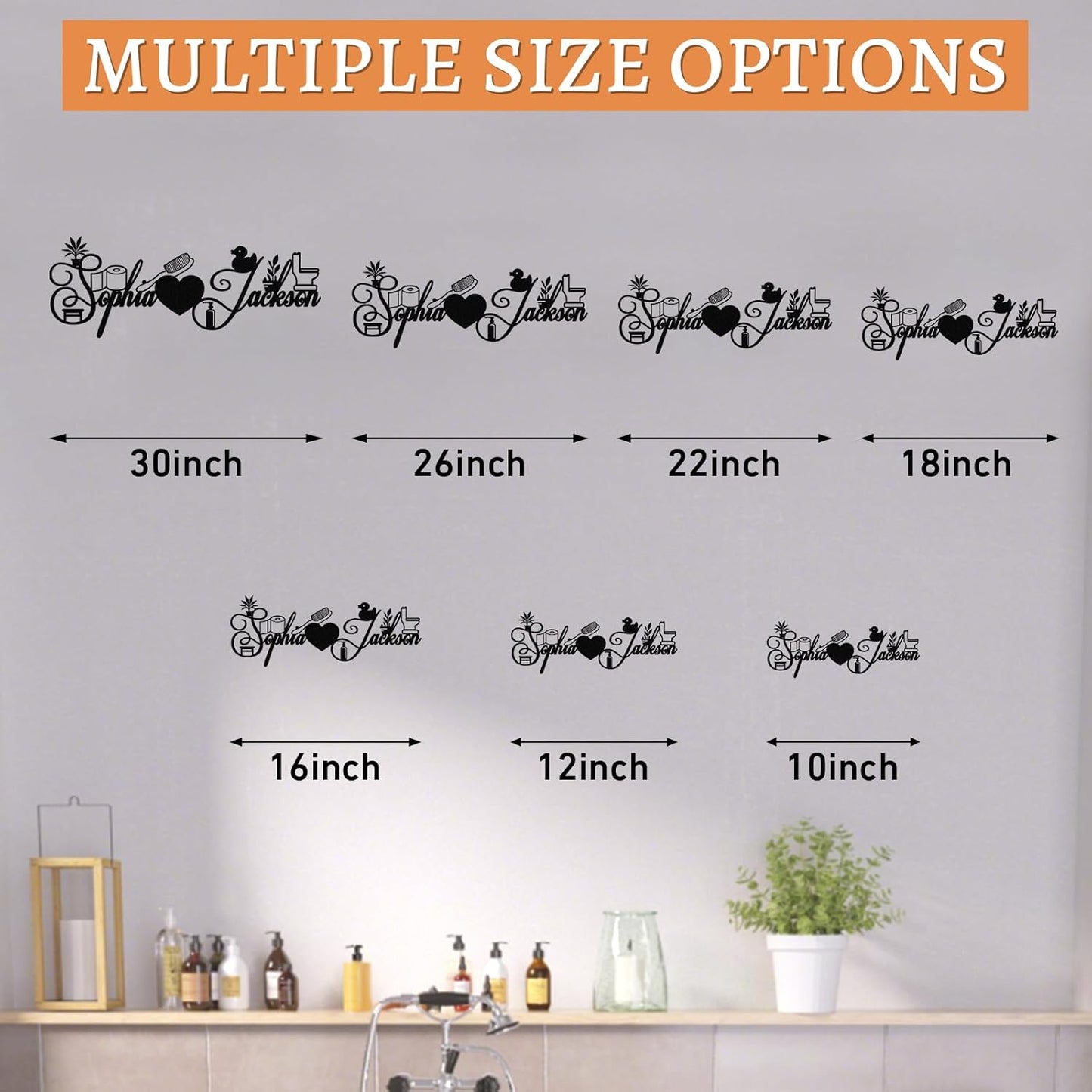 Personalized Bathroom Metal Sign, Farmhouse Bathroom Decor Wall Art, Custom Name Funny Bathroom Sign with Feces Design, Modern Hanging Decor for Home Washroom, Housewarming Gifts Color02