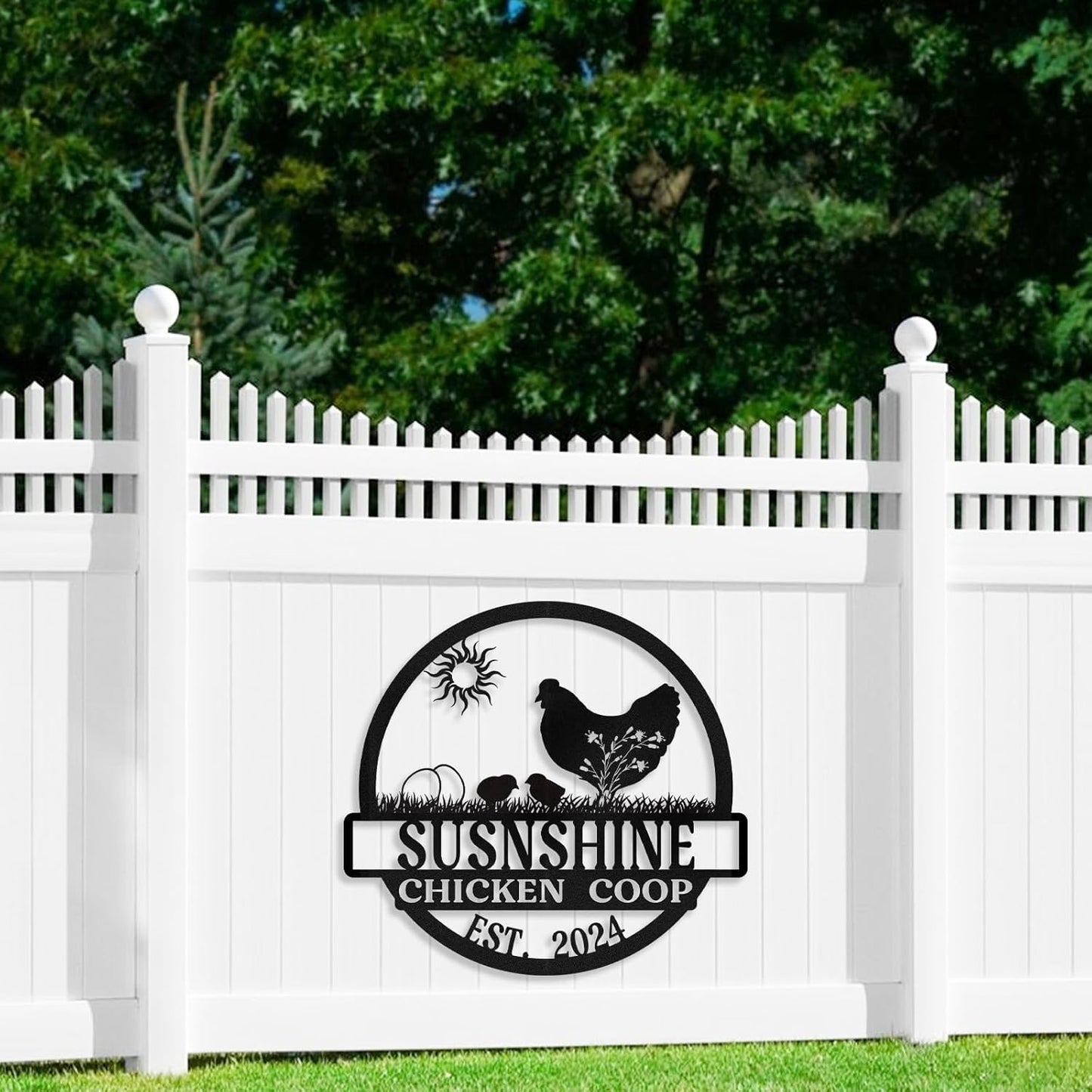 Personalized Metal Chicken Coop Sign, Custom Name Farm Sign, Metal Funny Chicken Coop Decor