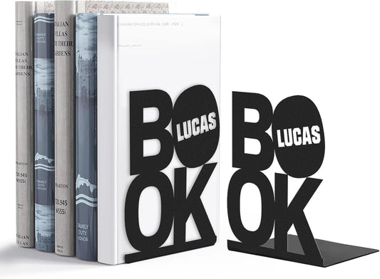 Custom Book-Shaped Metal Bookends, Classic Reader Style Bookshelf, Study & Office Decor