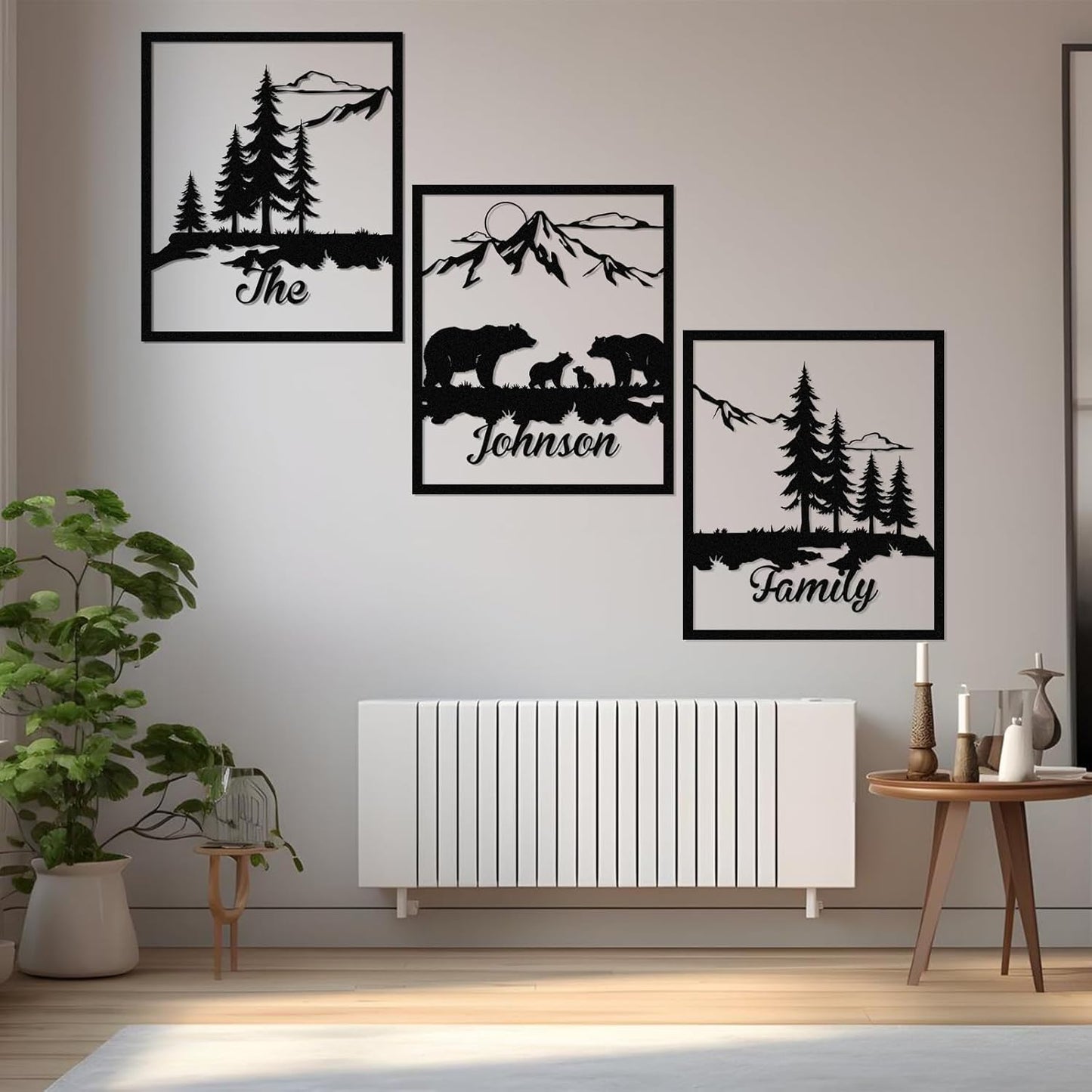 Personalized Metal Wall Art Set,, Botanical Art, Couple Custom, Nature Landscape Metal Wall Hanging