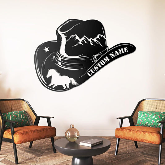 Custom  Metal Sign Classic Cowboy Culture Wall Art for Bar & Club Decor