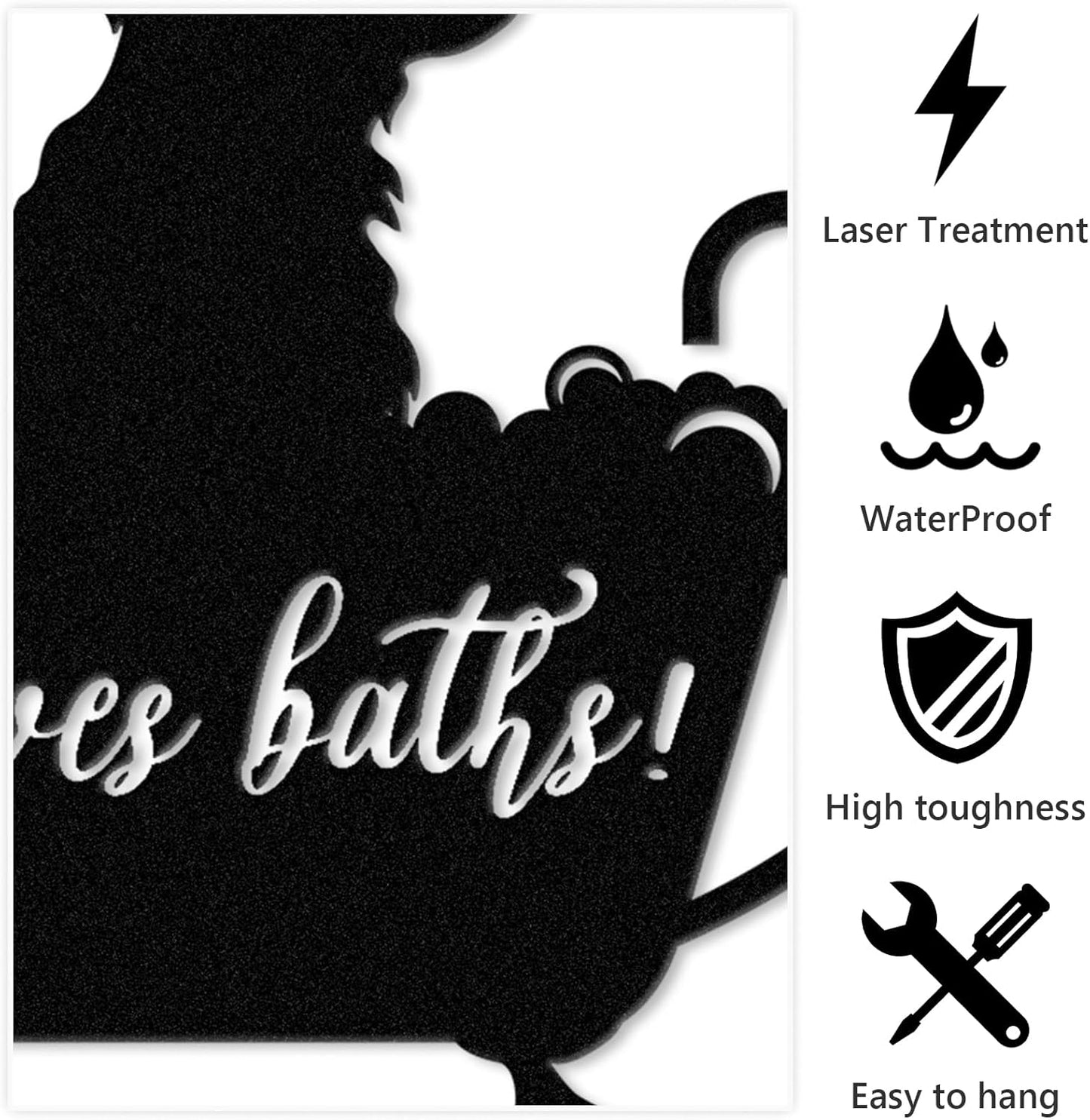 Personalized Bathroom Metal Sign, Farmhouse Bathroom Decor Wall Art, Custom Name Funny Bathroom Sign with Feces Design, Modern Hanging Decor for Home Washroom, Housewarming Gifts Color02
