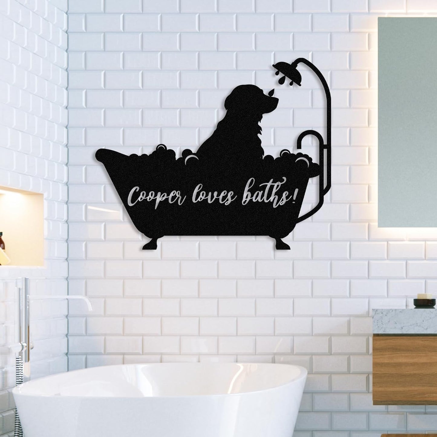 Personalized Bathroom Metal Sign, Farmhouse Bathroom Decor Wall Art, Custom Name Funny Bathroom Sign with Feces Design, Modern Hanging Decor for Home Washroom, Housewarming Gifts Color02