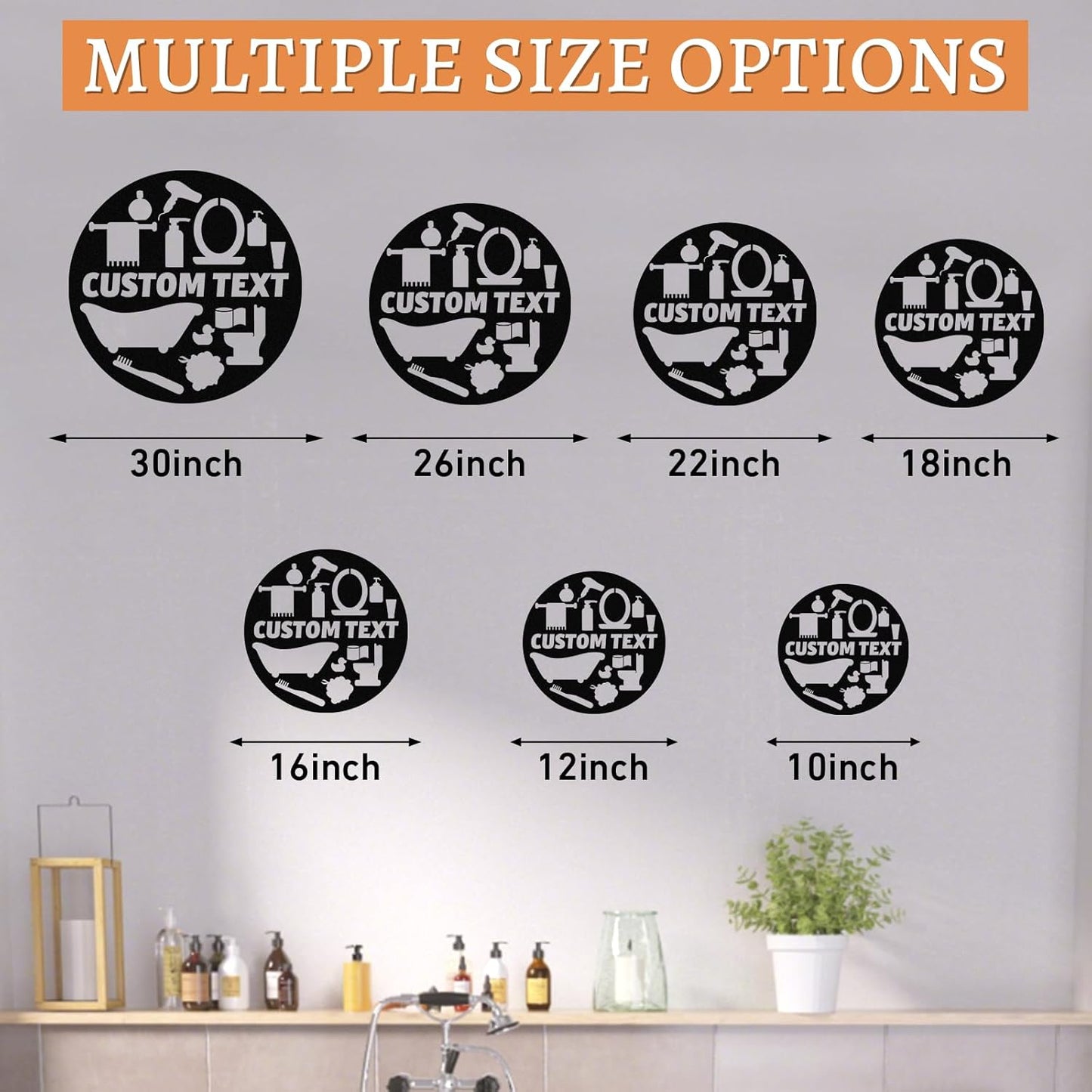 Personalized Bathroom Metal Sign, Farmhouse Bathroom Decor Wall Art, Custom Name Funny Bathroom Sign with Feces Design, Modern Hanging Decor for Home Washroom, Housewarming Gifts Color02