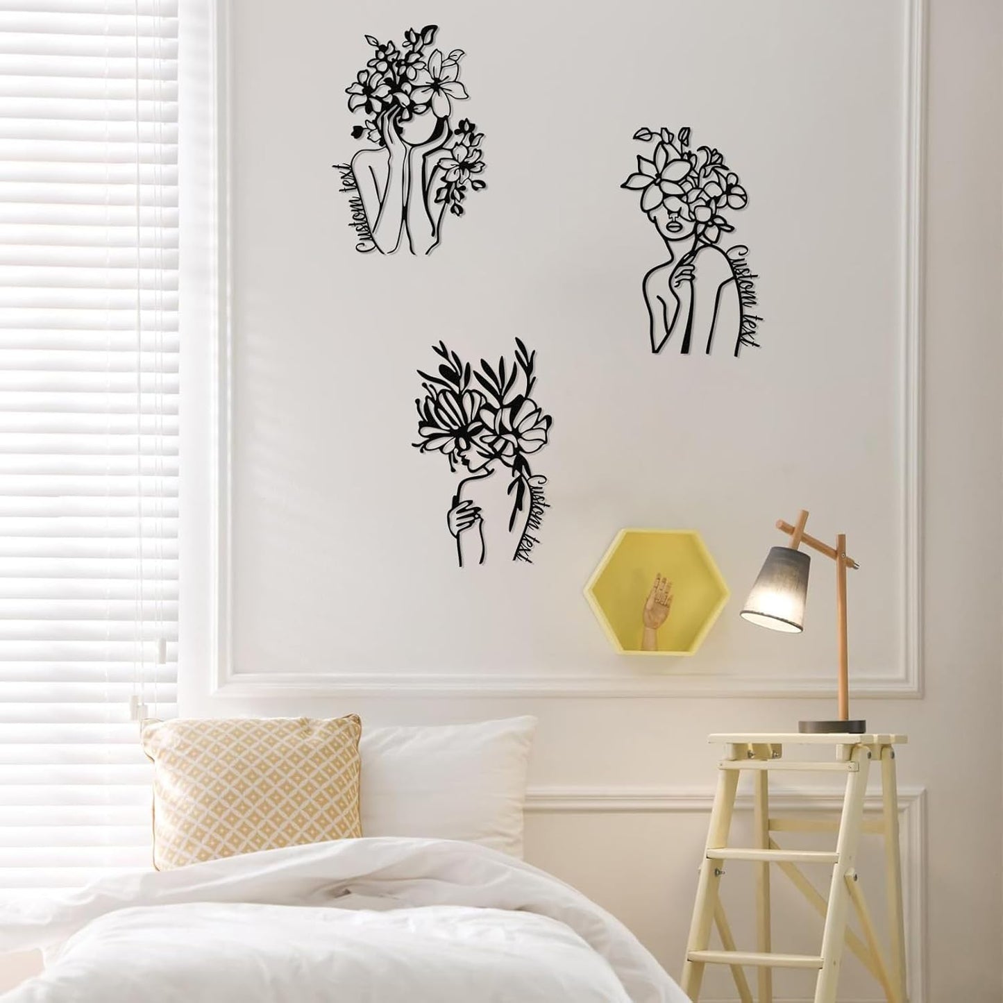 Personalized Metal Wall Art Set,, Botanical Art, Couple Custom, Nature Landscape Metal Wall Hanging