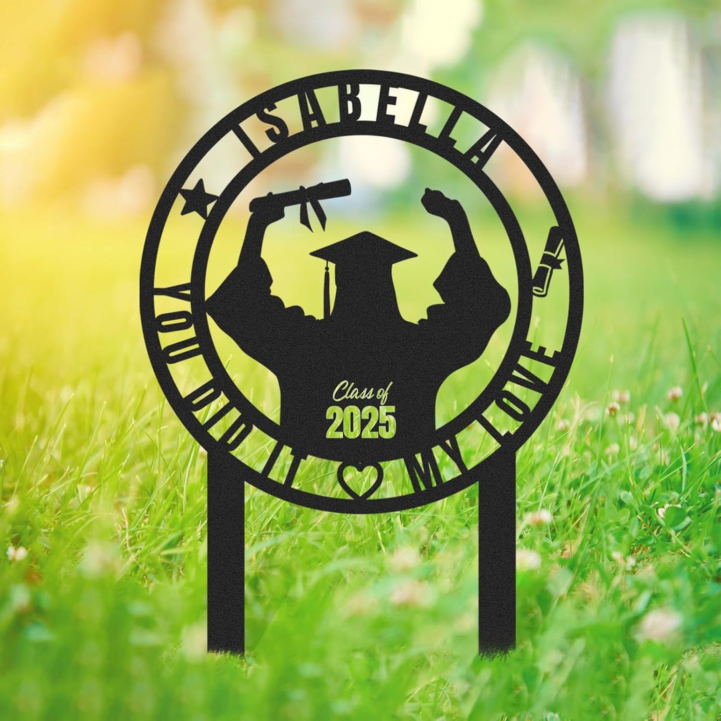 Custom Graduation Yard Sign Personalized Metal Class of 2025 Outdoor Senior Celebration Decor