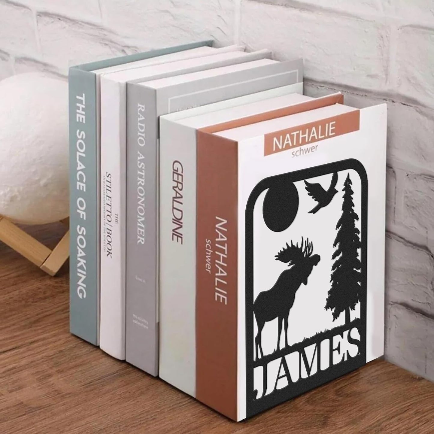 Custom Deer Metal Bookends, Forest Style Bookshelf, Elegant Cabin Decor, Study Book Organizer