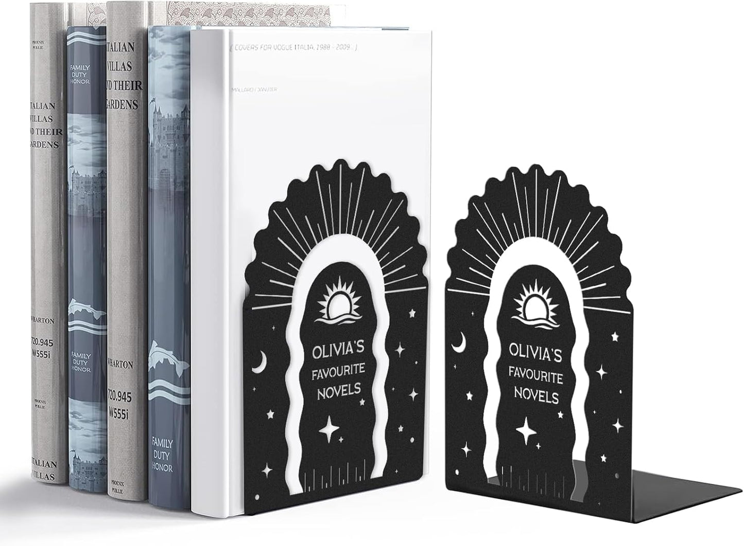 Personalized Starry Sky Metal Bookends, Cosmic Galaxy Style Bookshelf, Study & Bookshelf Decor
