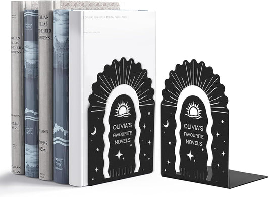 Personalized Starry Sky Metal Bookends, Cosmic Galaxy Style Bookshelf, Study & Bookshelf Decor