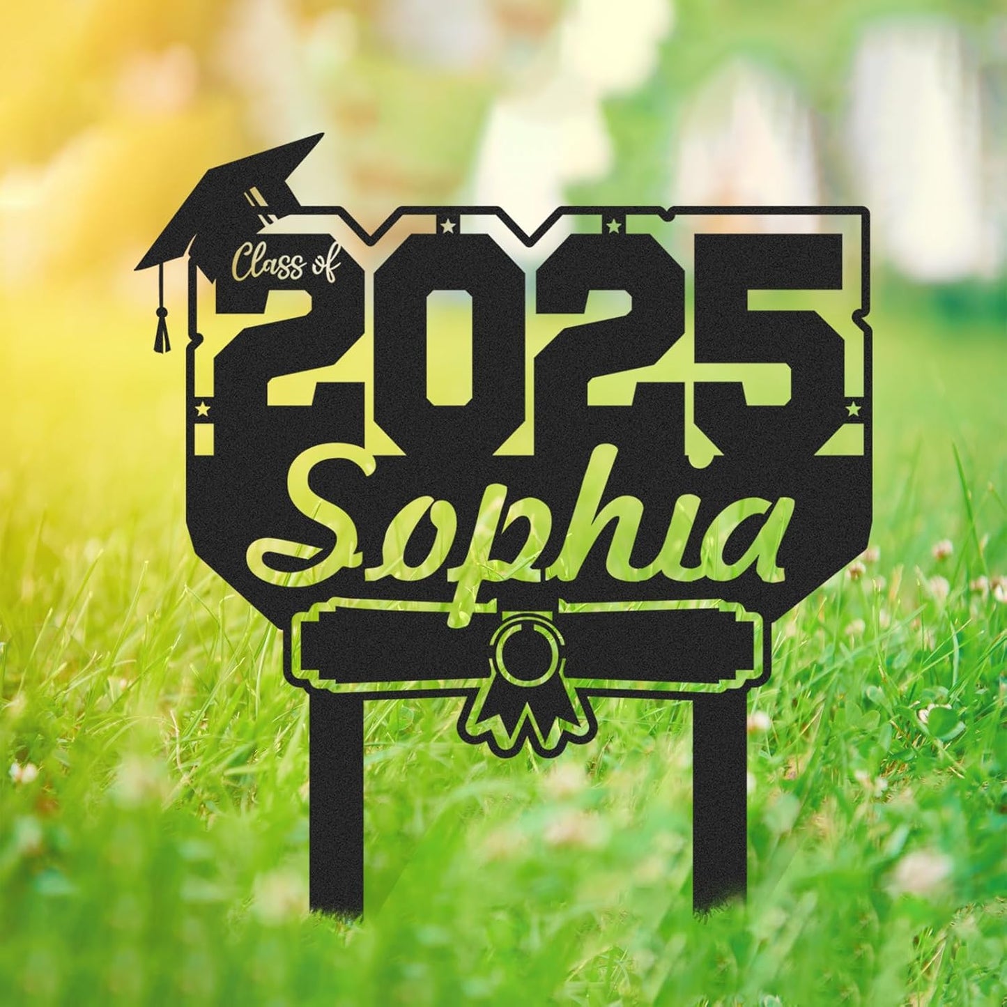 Custom Graduation Yard Sign Personalized Metal Class of 2025 Outdoor Senior Celebration Decor