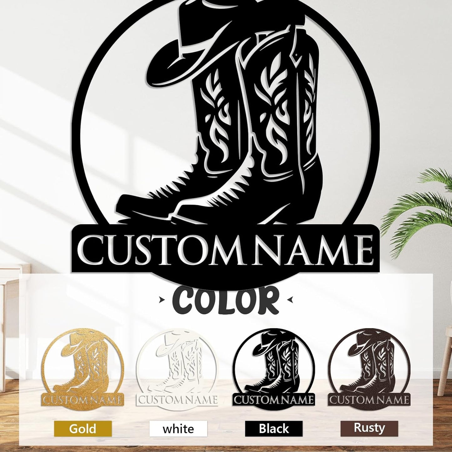 Personalized Rodeo Cowboy Metal Sign Rustic Wall Art for Game Room & Equestrian Club