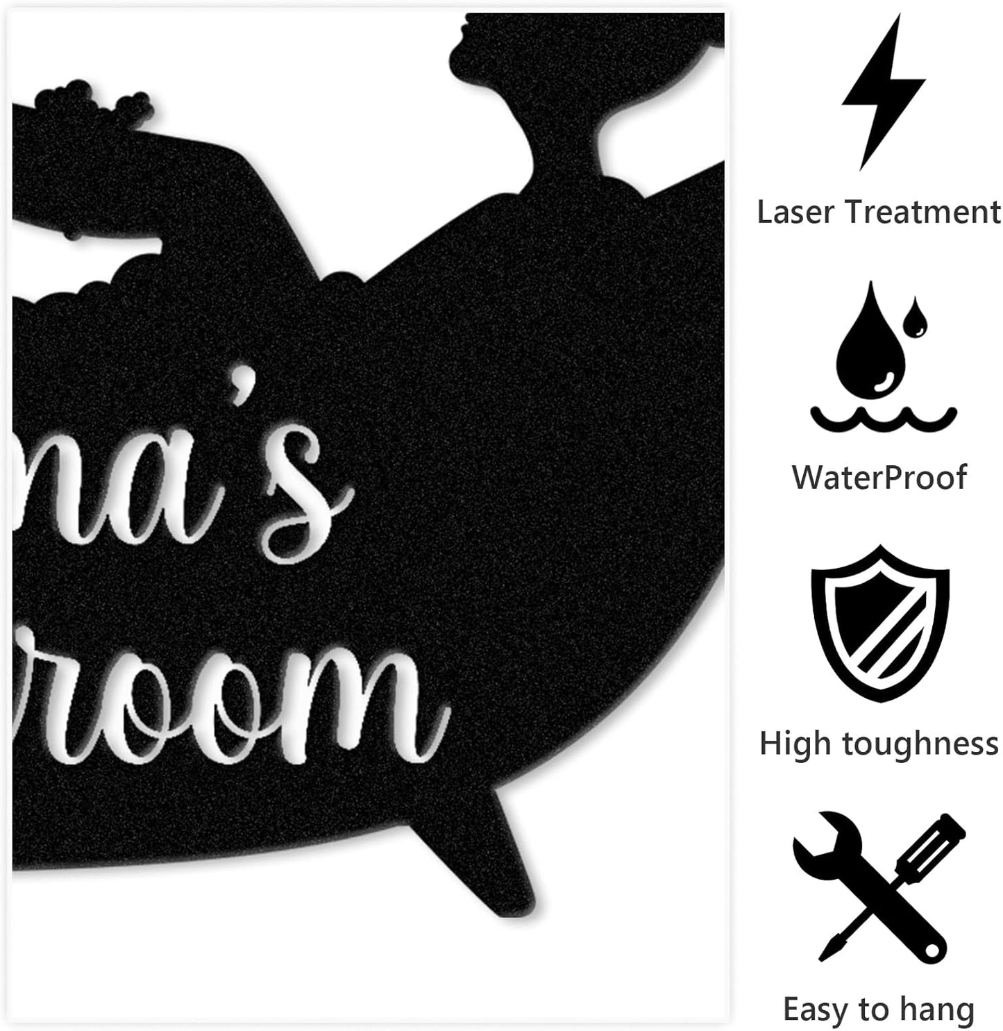 Personalized Bathroom Metal Sign, Farmhouse Bathroom Decor Wall Art, Custom Name Funny Bathroom Sign with Feces Design, Modern Hanging Decor for Home Washroom, Housewarming Gifts Color02