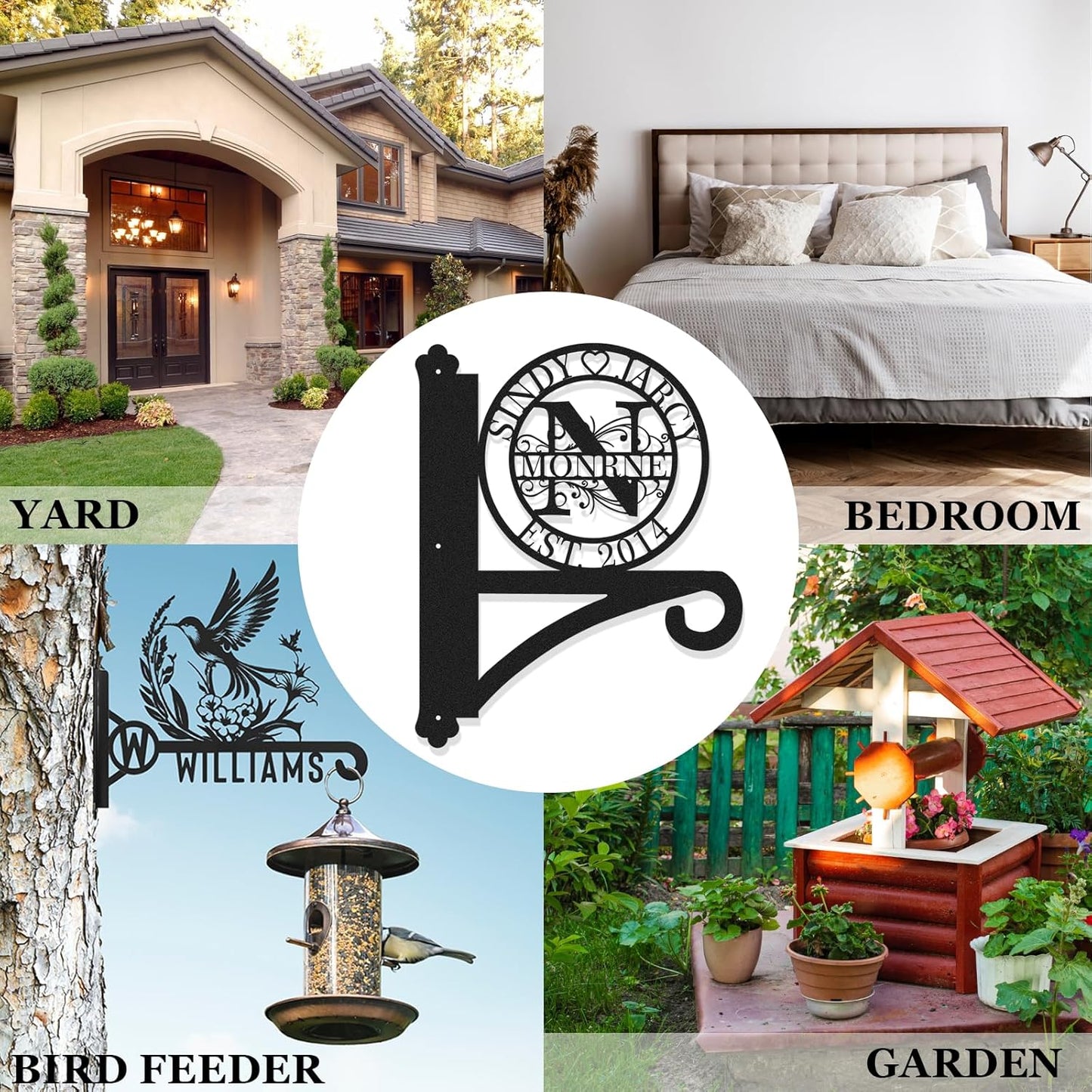 Custom Metal Plant Hanger Decorative Wall, Personalized Name Hooks for Hanging Plant Bracket