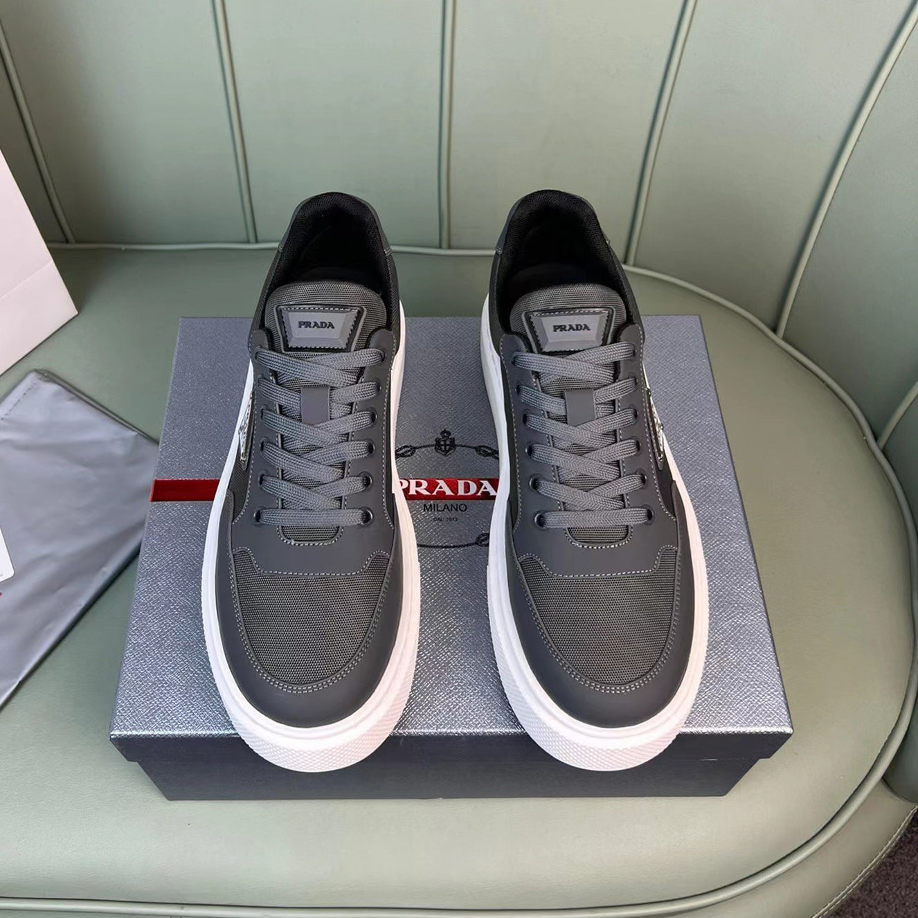 New breathable leather and canvas sneakers 1824041902