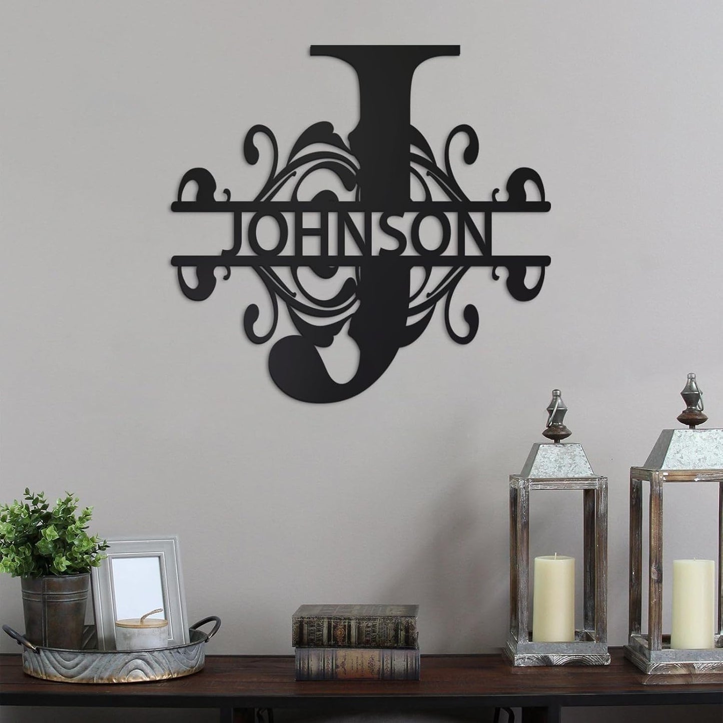Custom Split Letter Metal Name Sign for Porch, Outdoor Family Monogram Sign, Wedding or Housewarming Gift