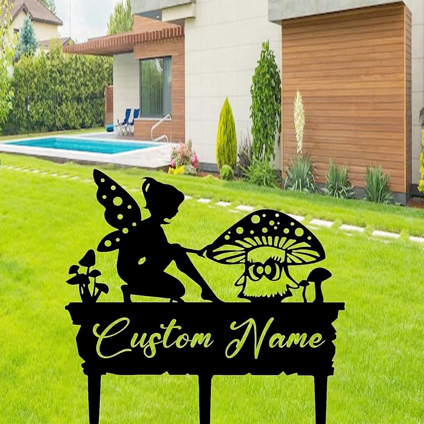 Custom Metal Fairy Stake - Personalized Garden Decor for Outdoor Fantasy Spaces