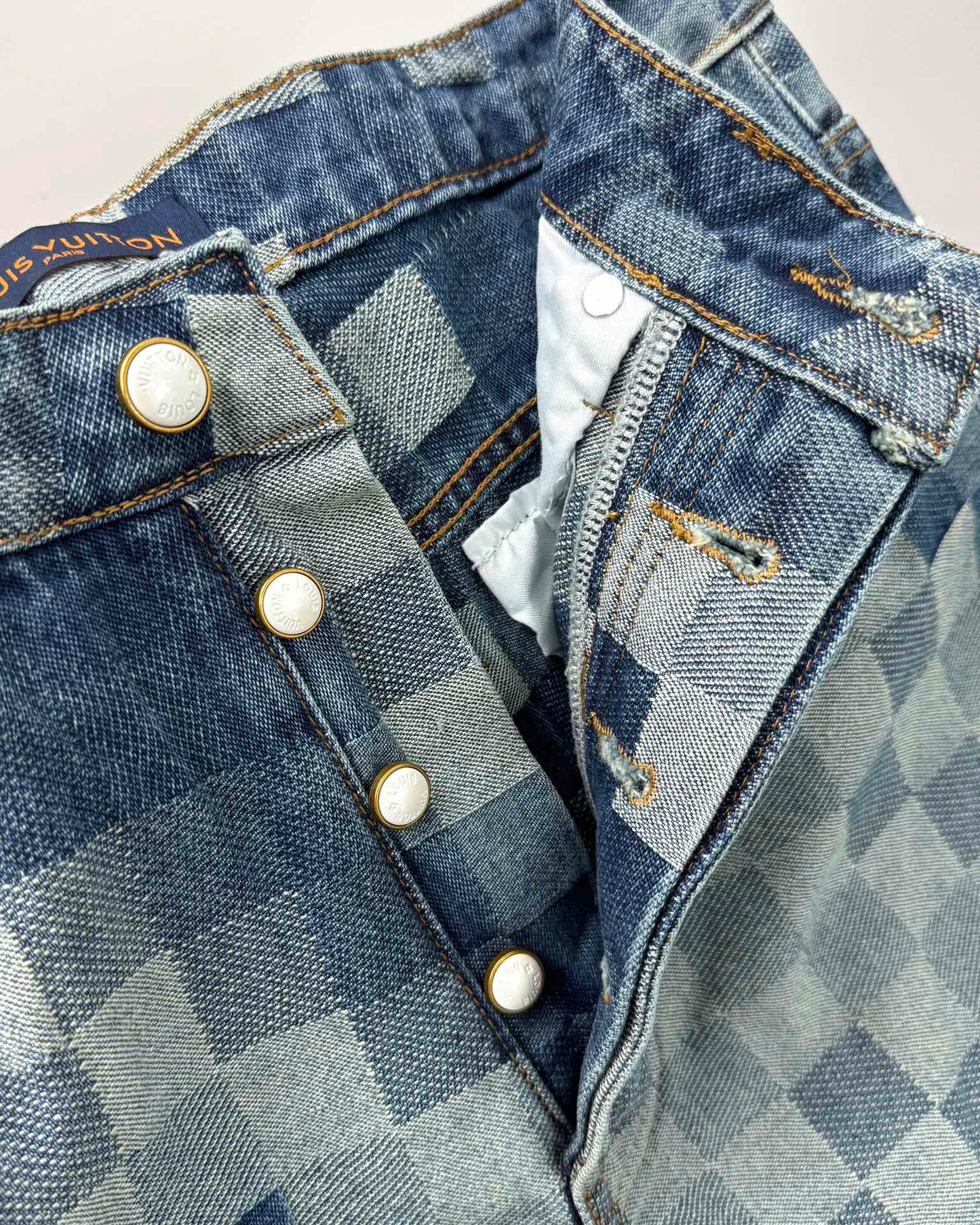 LV Plaid jeans 1825022822