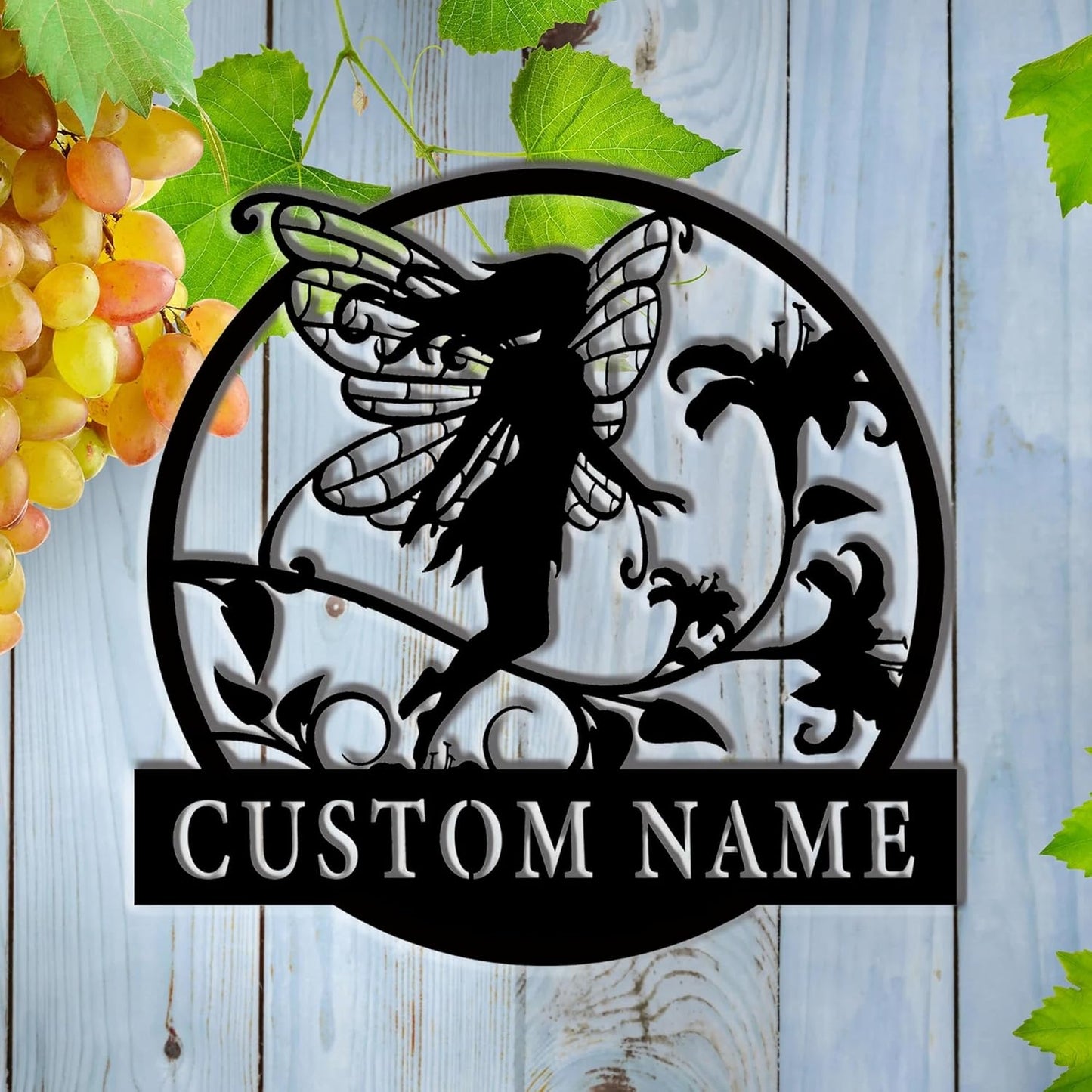 Custom Fairy Garden Decor - Personalized Metal Sign for Flower Beds & Outdoor Magic