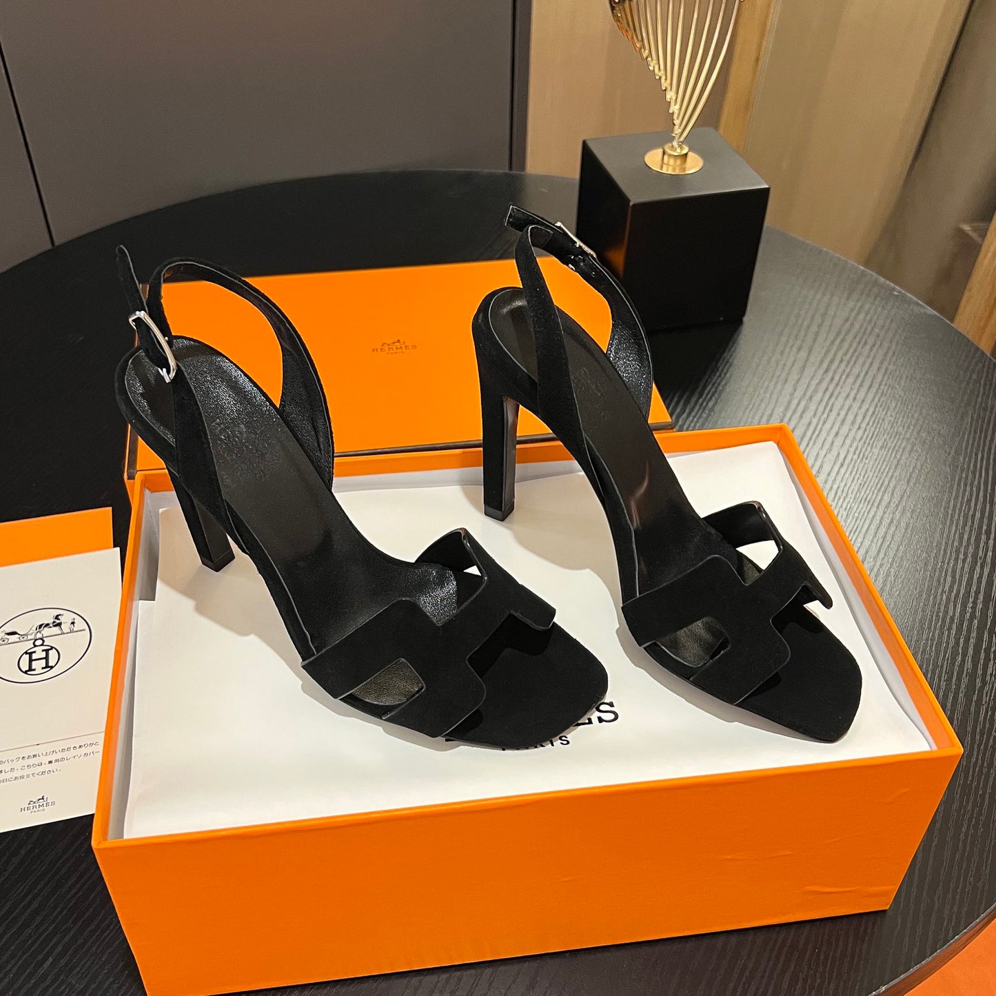 New Leather H Logo Women's High Heeled PD052024022704