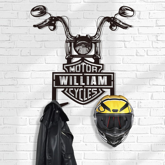 Rustic Wrought Iron Helmet Wall Mount , Stylish Motorcycle Storage Solution