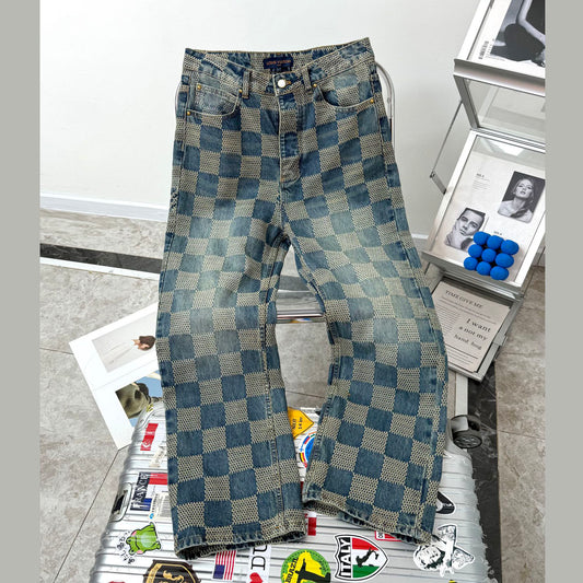 LV Plaid jeans 1825022820