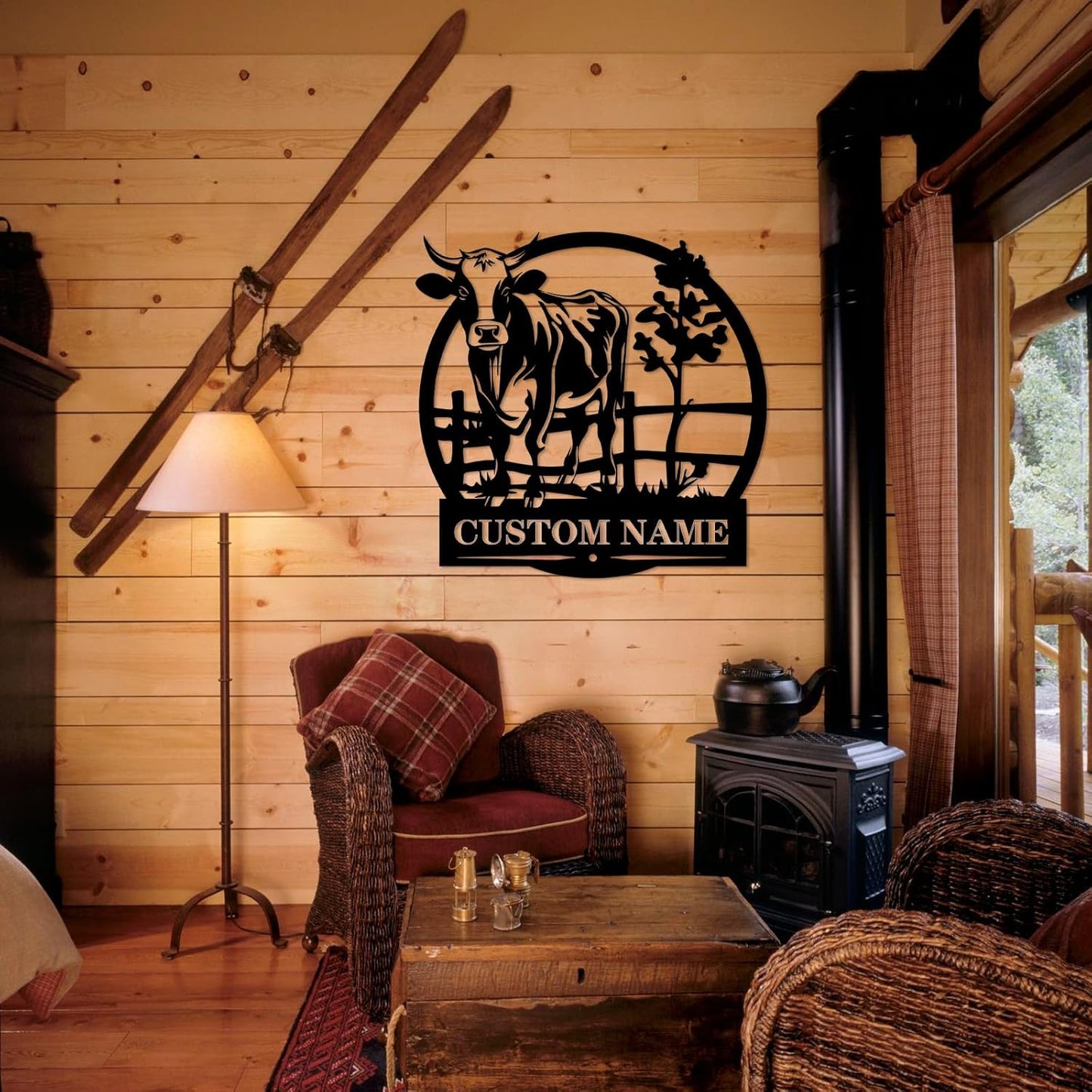 Personalized Farm Sign, Custom Metal Sign, Cow Farmhouse Sign, Outdoor Ranch Sign, Cattle Metal Wall Art, Last Name Sign, Family Sign Garden Decor, Patio Hanging Sign, Farmer Gifts Barn Decor