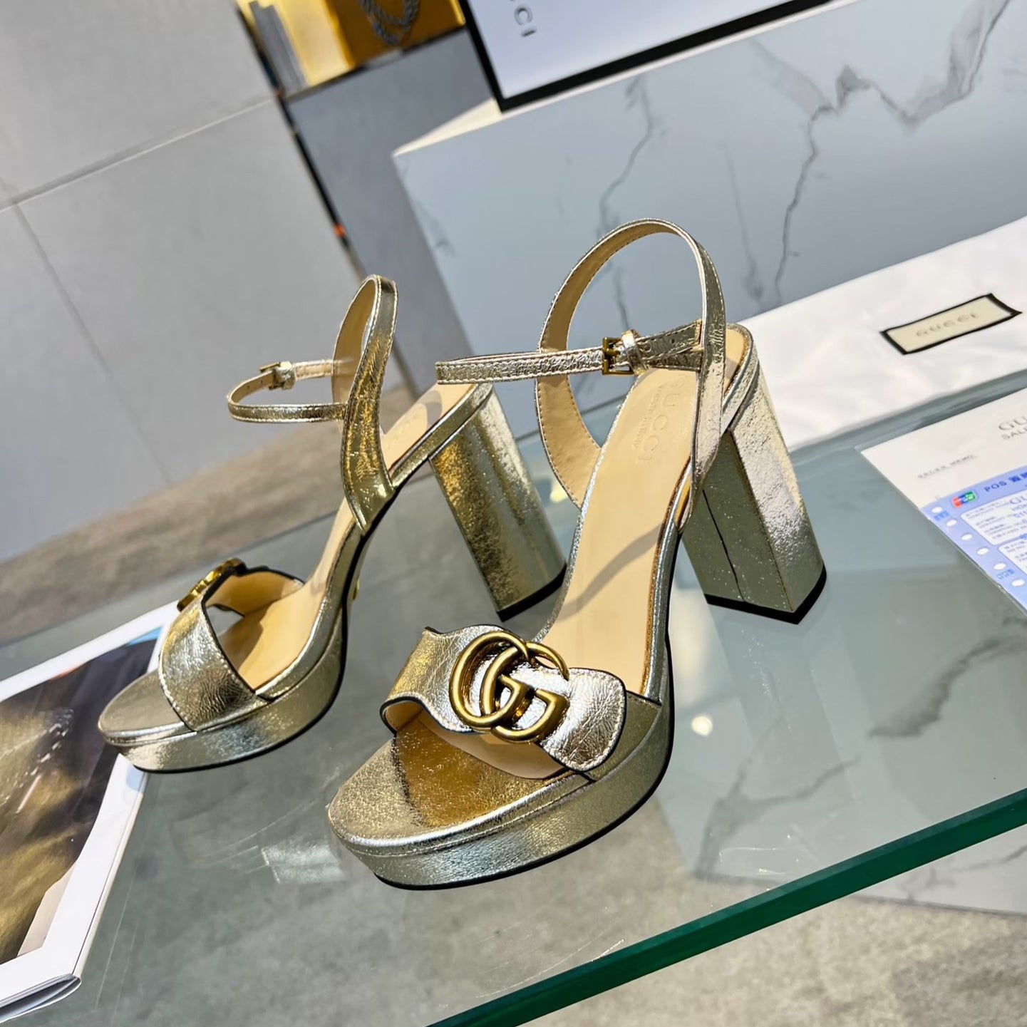 Versatile G buckle high-heeled sandals 1824061301