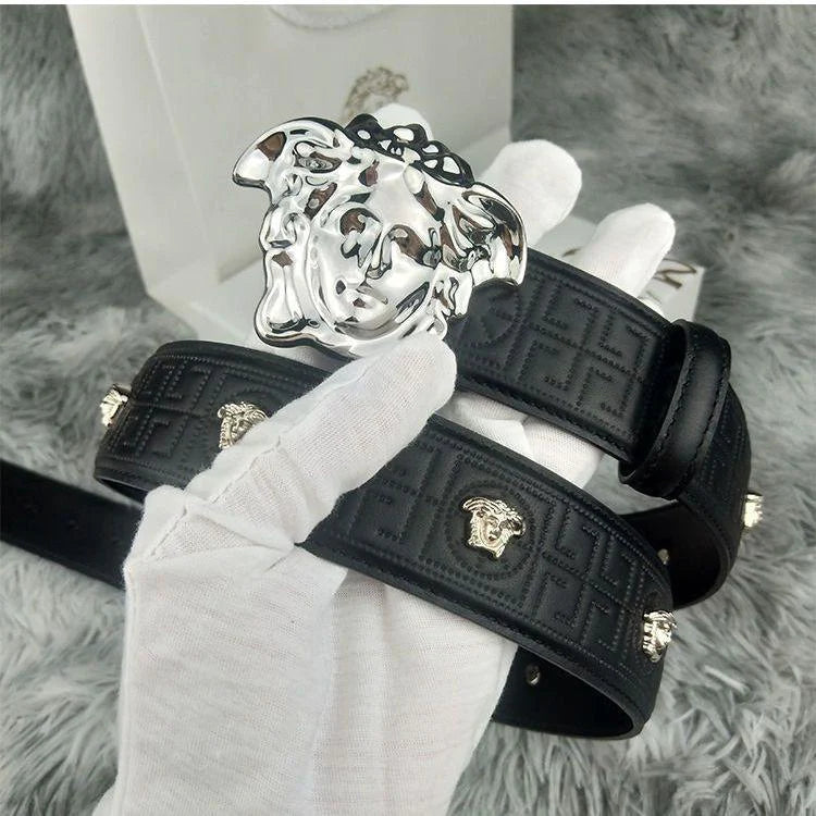 New style cowhide Medusa rivet belt 1824011002