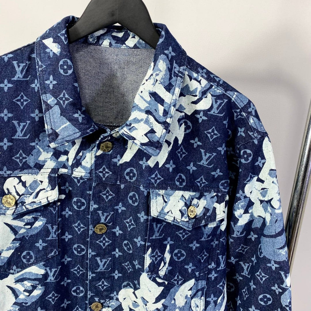 Floral print denim jacket jacket 1824100906