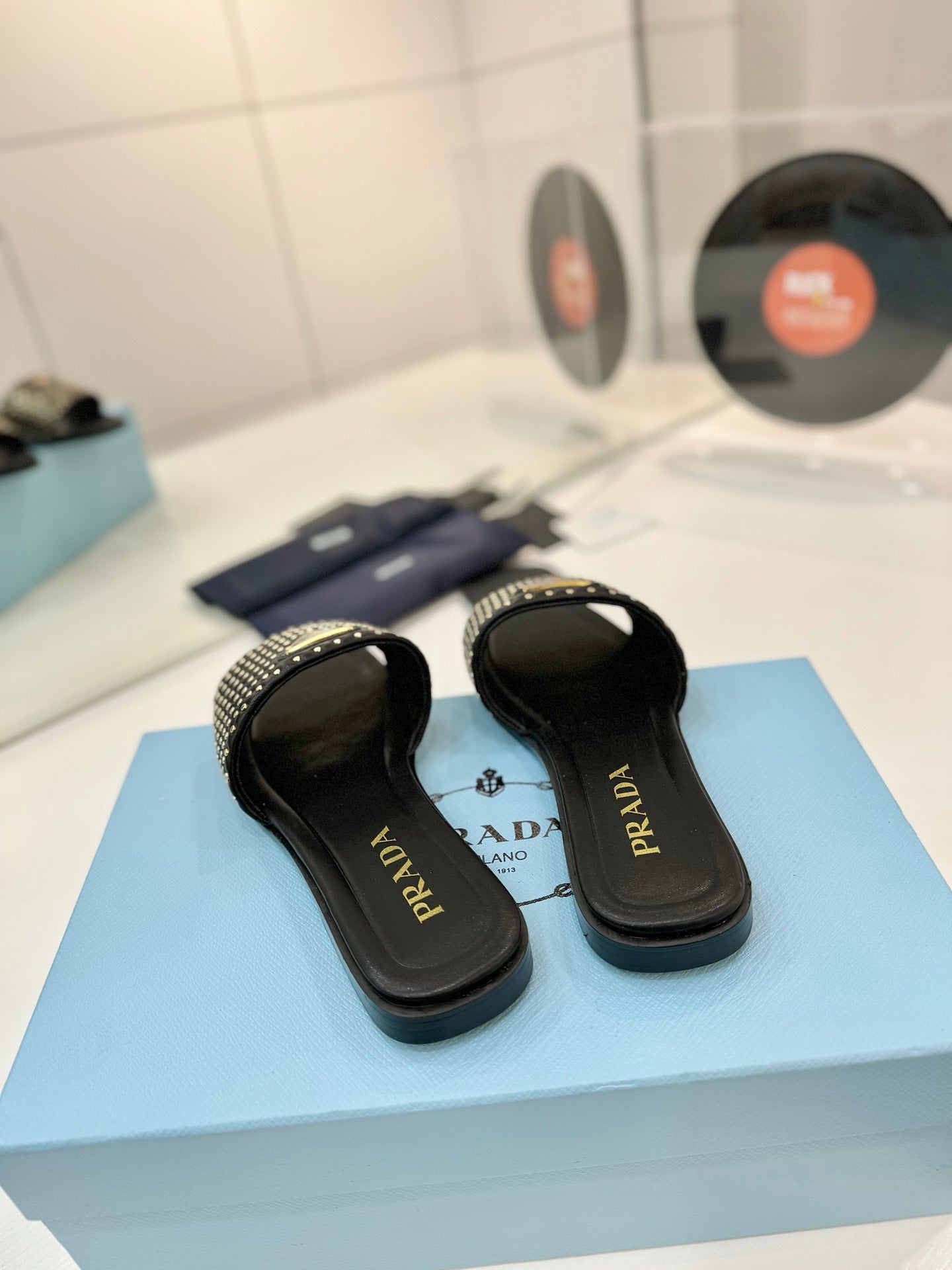 PR Nappa leather slides 1825032002