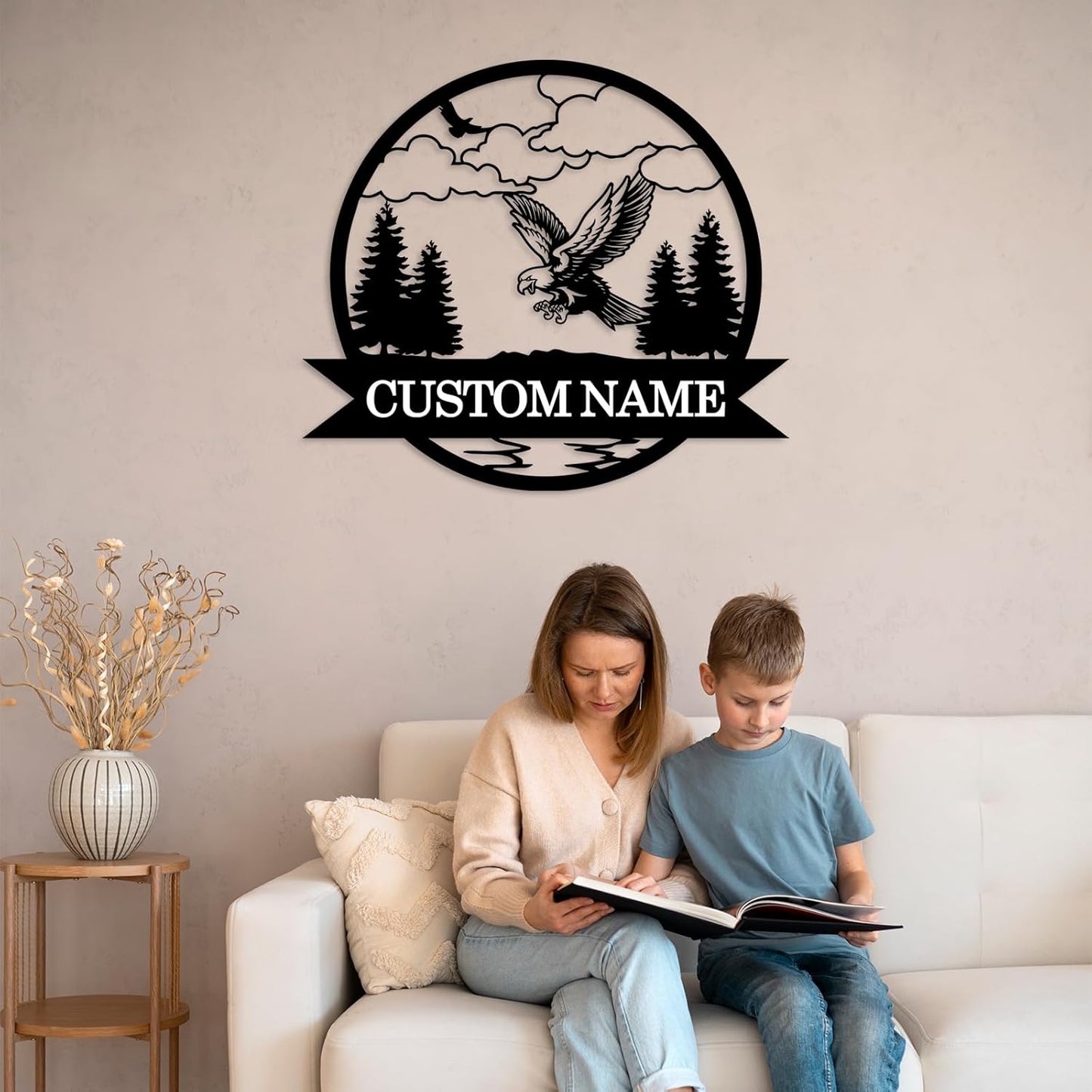 Personalized Eagle Iron Sign - Handcrafted Metal Wall Art for Outdoor & Rustic Decor